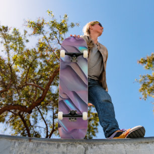 Skateboard Holographie abstraite/iridescente futuriste