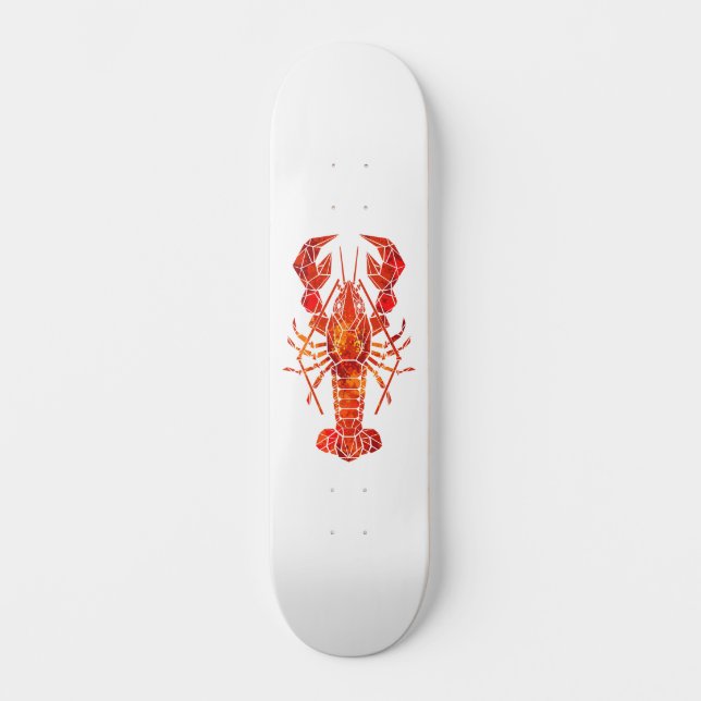 Skateboard Homard polygonal rouge (Recto)