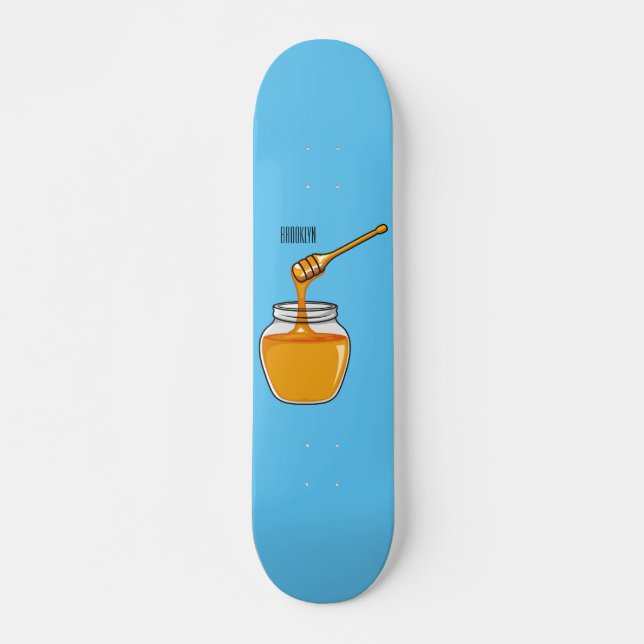 Skateboard Honey cartoon illustration  (Devant)