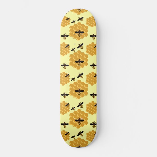 Skateboard Honeycomb Honey Bees Insect Lover Yellow Beekeeper (Recto)