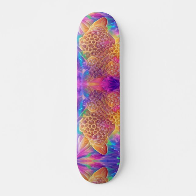 Skateboard Honeycomb psychedelic digital art  (Devant)
