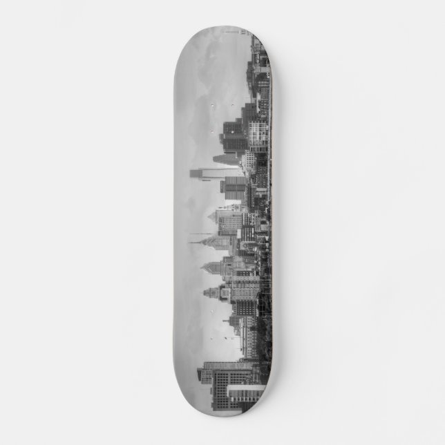 Skateboard Horizon de Philadelphie en noir et blanc (Recto)