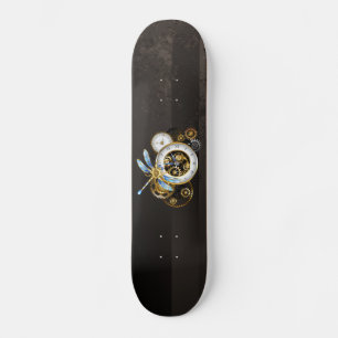 Skateboard Horloge à vapeur avec libellule mécanique