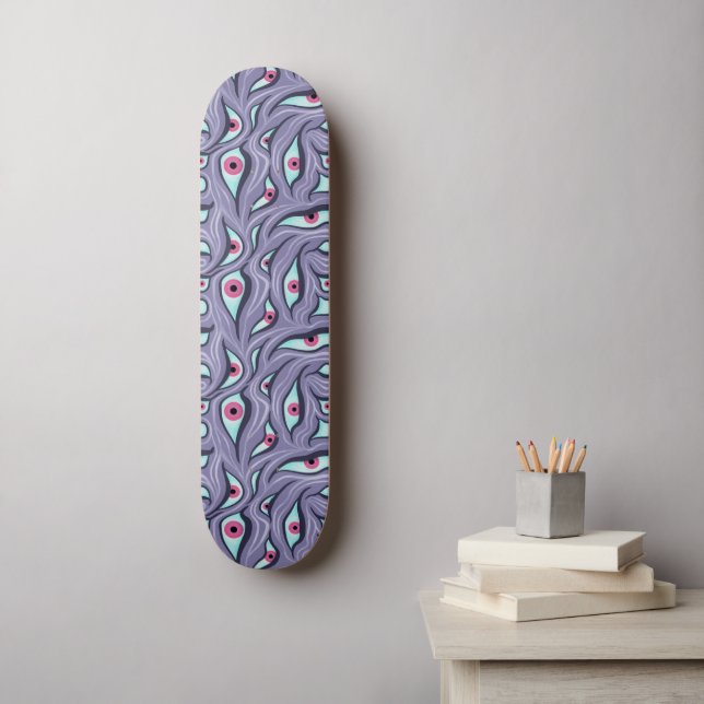 Skateboard Horreur Yeux mal Purple Pastel Goth (Art mural)