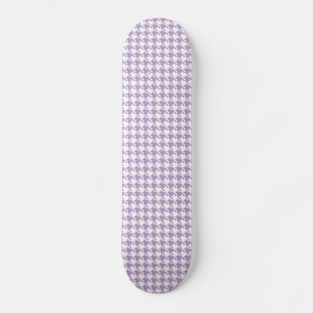 Skateboard Houndstooth Lilac et blanc (Recto)