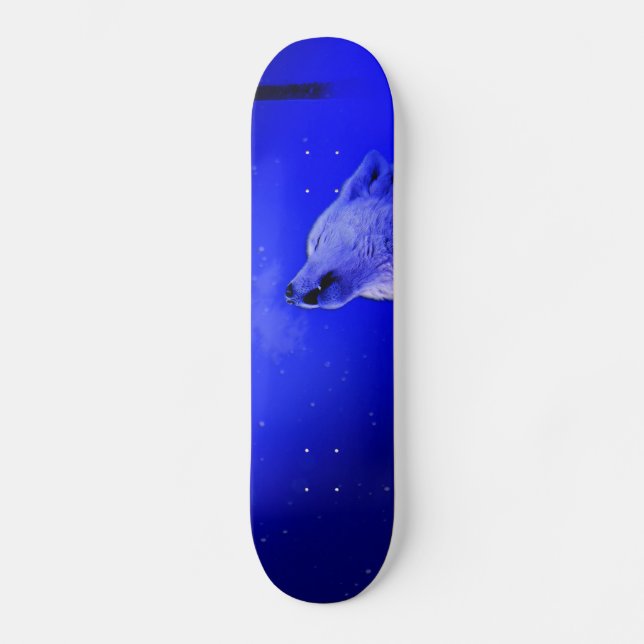 Skateboard Howling Timber Wolf in the Snow Lite Night (Recto)