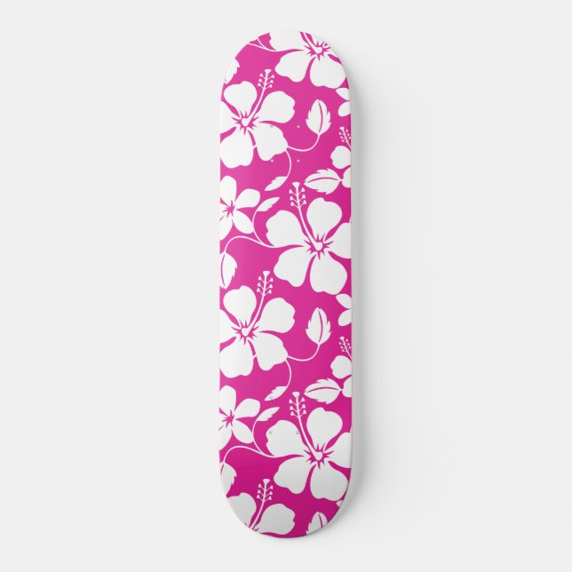 SKATEBOARD HULA HAÏIENNE (HIBISCUS) ROSE CHAUDE (Recto)