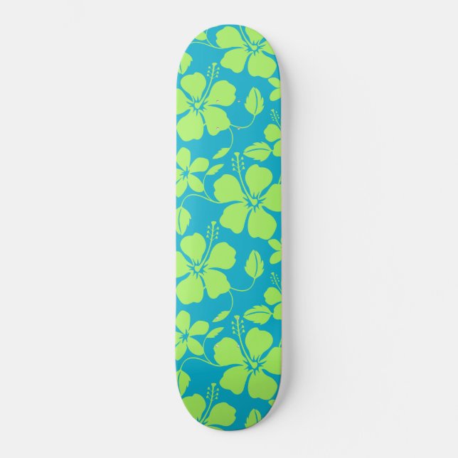 SKATEBOARD HULA HAWAIEN (HIBISCUS) CITRON SARCELLE (Recto)
