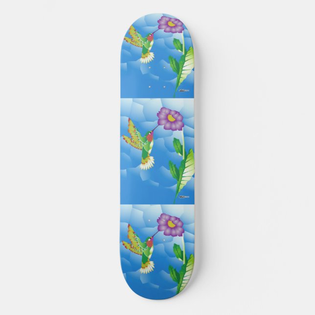 Skateboard Hummingbird:  Stylized (Recto)