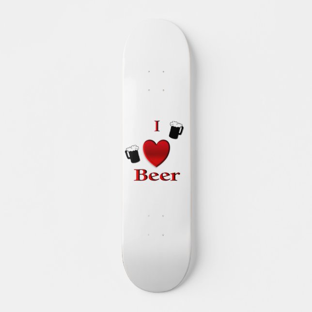 Skateboard I Heart Beer Design (Devant)