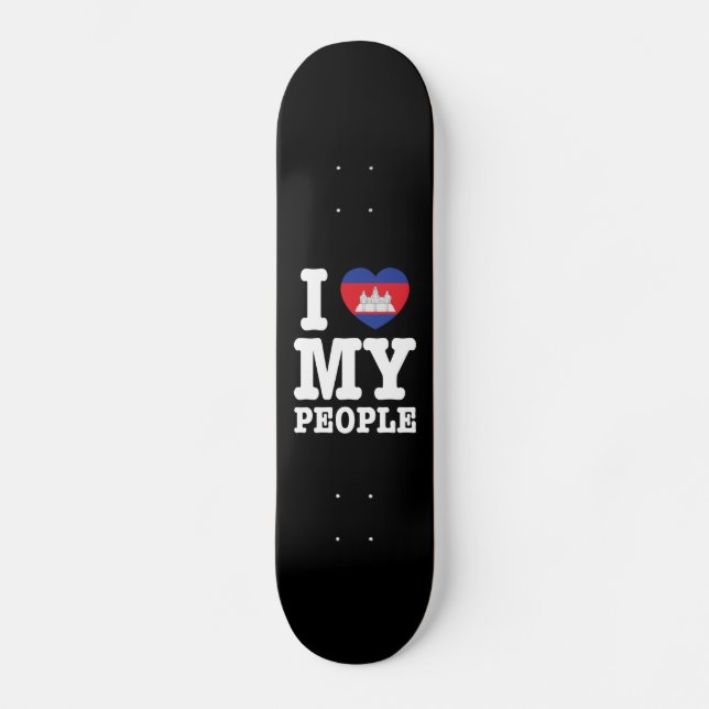 Skateboard I Heart (Love) My Khmer People (Recto)