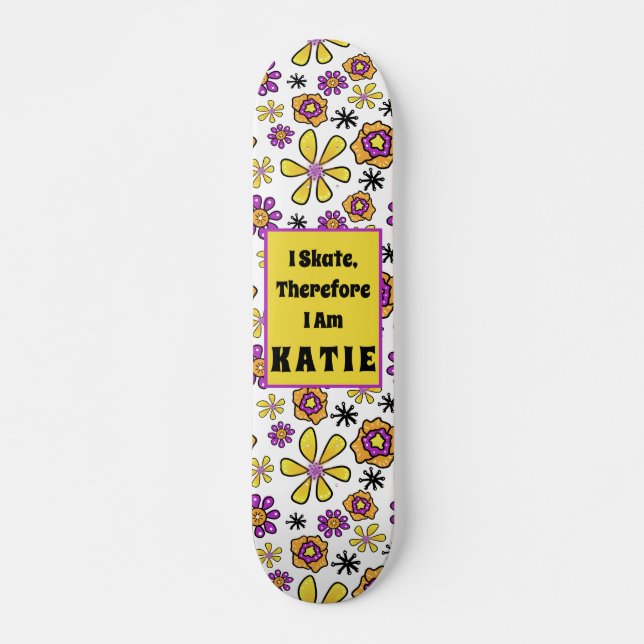 Skateboard I Patinage Super Retro Nom personnalisable Skatebo (Devant)