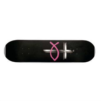 Skateboard Icthus et croix