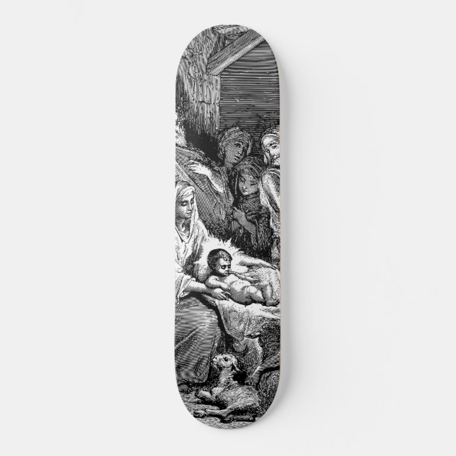 Skateboard Illustrated Christmas Nativity Scene (Recto)