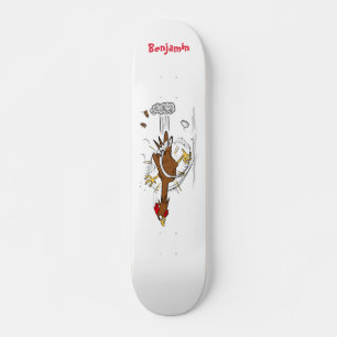 Skateboard Illustration amusante de poulet cool