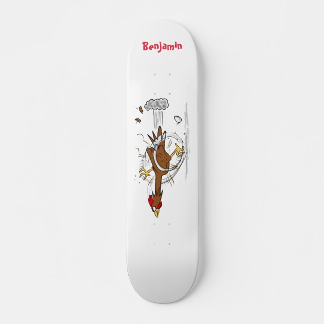 Skateboard Illustration amusante de poulet cool (Devant)