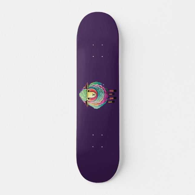Skateboard Illustration colorée des moutons (Devant)