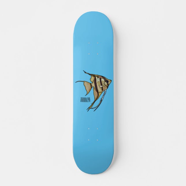 Skateboard Illustration d'angelfish (Devant)