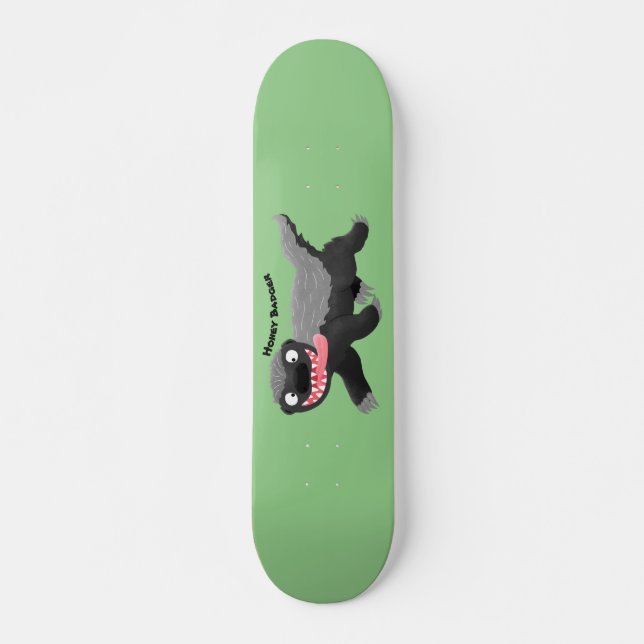 Skateboard Illustration de blaireau au miel affamé (Devant)