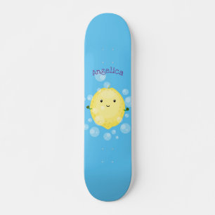 Skateboard Illustration de bulles de caricatures de citron mo
