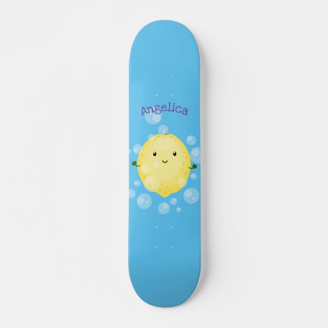 Skateboard Illustration de bulles de caricatures de citron mo (Devant)