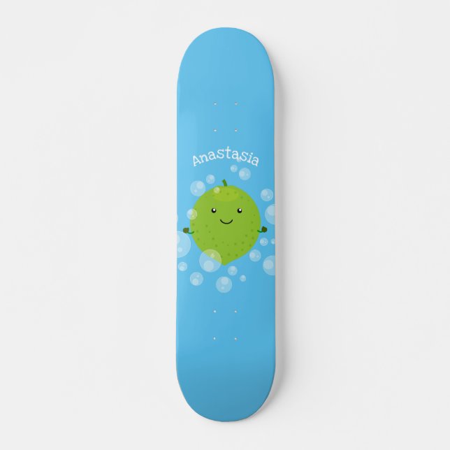 Skateboard Illustration de bulles de chaux vert mou (Devant)