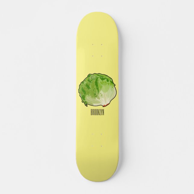 Skateboard Illustration de caricature de laitue (Devant)