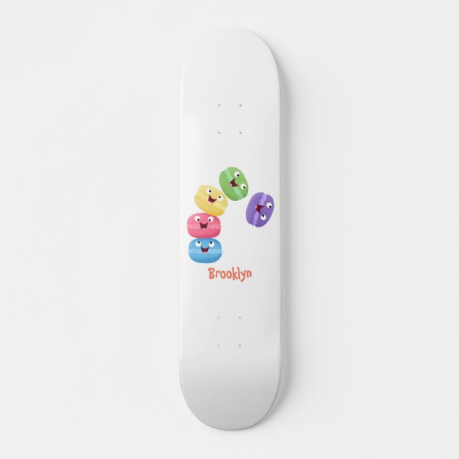 Skateboard Illustration de caricature de macarons marrant mig (Devant)