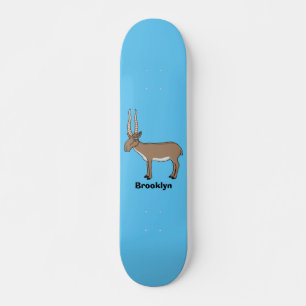 Skateboard Illustration de cartoon d'antilope saïga