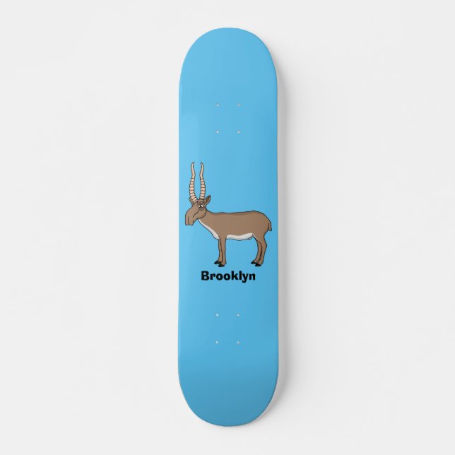 Skateboard Illustration de cartoon d'antilope saïga (Devant)