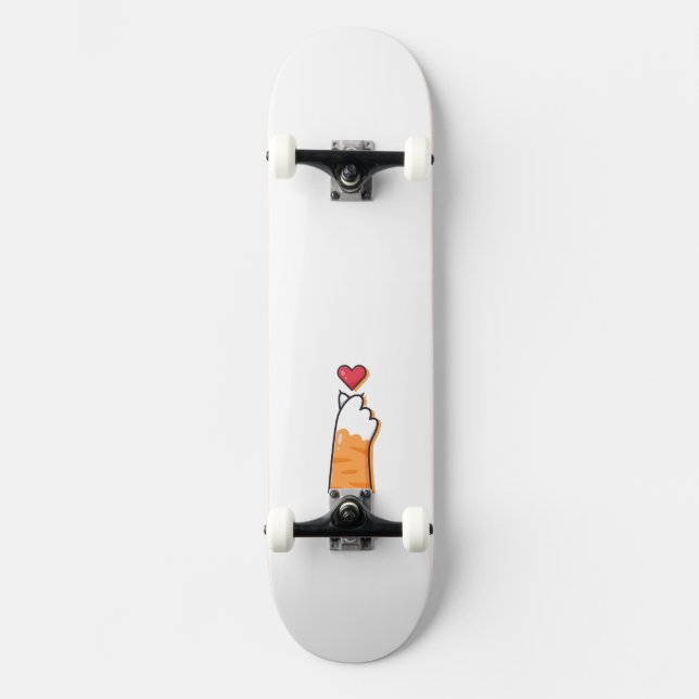 Skateboard Illustration de chat mignon (Recto)
