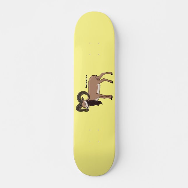 Skateboard Illustration de chèvre de Mouflon (Devant)