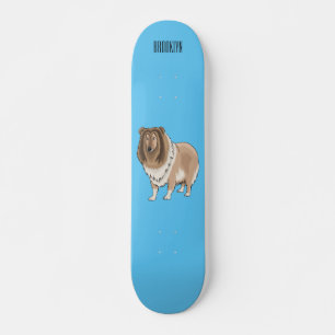 Skateboard Illustration de chien Rough collie