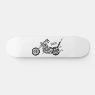 Skateboard Illustration de Chopper Motorcycle 1950