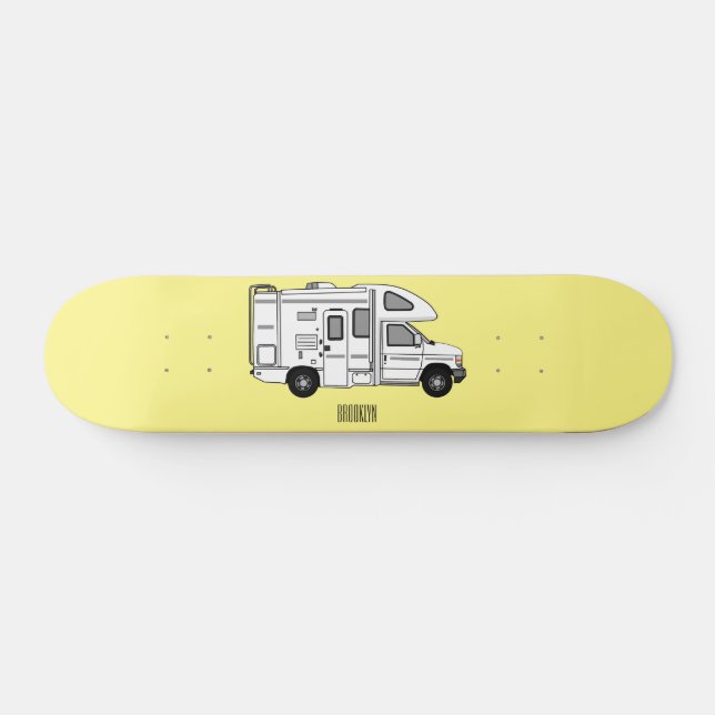 Skateboard Illustration de dessin animé Campervan (Horz)