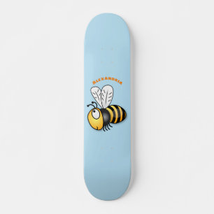 Skateboard Illustration de dessin animé d'abeilles joyeux