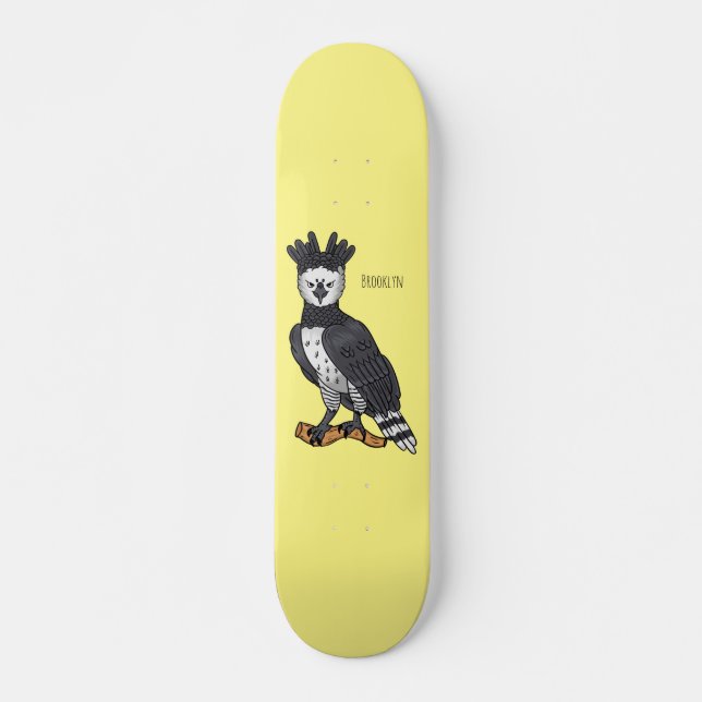 Skateboard Illustration de dessin animé d'aigle harpie (Devant)