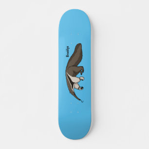 Skateboard Illustration de dessin animé d'Anteater happy