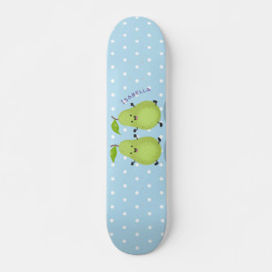 Skateboard Illustration de dessin animé de paire de poires mi
