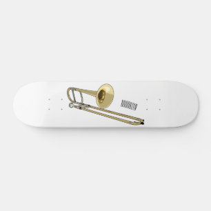 Skateboard Illustration de dessin animé de Trombone