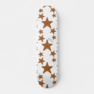 Skateboard Illustration de dessin animé d'étoile de mer 