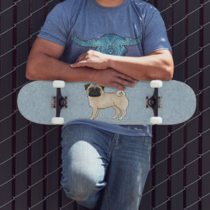 Skateboard Illustration de dessin animé mignon de chien Carli
