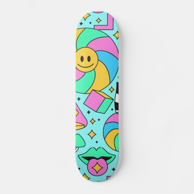 Skateboard Illustration de dessin animé mignon Planche à roul (Recto)
