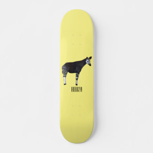 Skateboard Illustration de dessin animé okapi