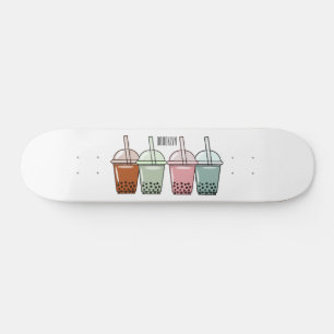 Skateboard Illustration de dessin animé pour le thé de bulle