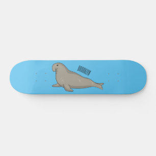 Skateboard Illustration de dessin de phoque éléphant