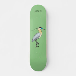 Skateboard Illustration de dessin d'oiseau de héron plafonné