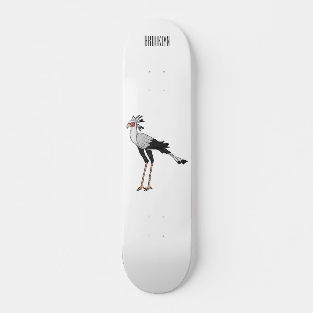 Skateboard Illustration de dessin du secrétaire pour oiseaux (Devant)