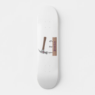 Skateboard Illustration de dessin mignon, marteau et ongles