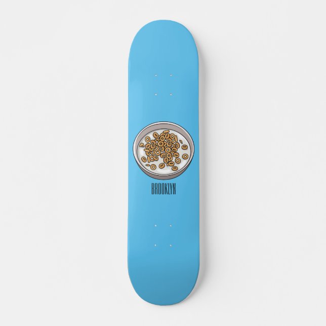 Skateboard Illustration de dessin sur les céréales (Devant)